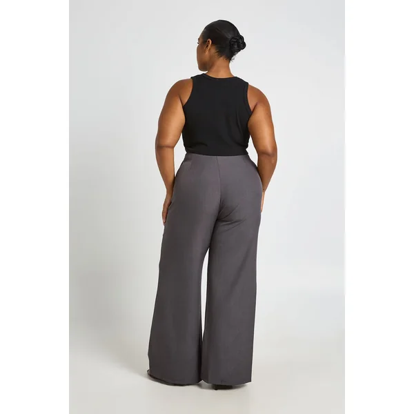 Pantalon Taille Haute Grande Taille Avec Ceinture À Nouer