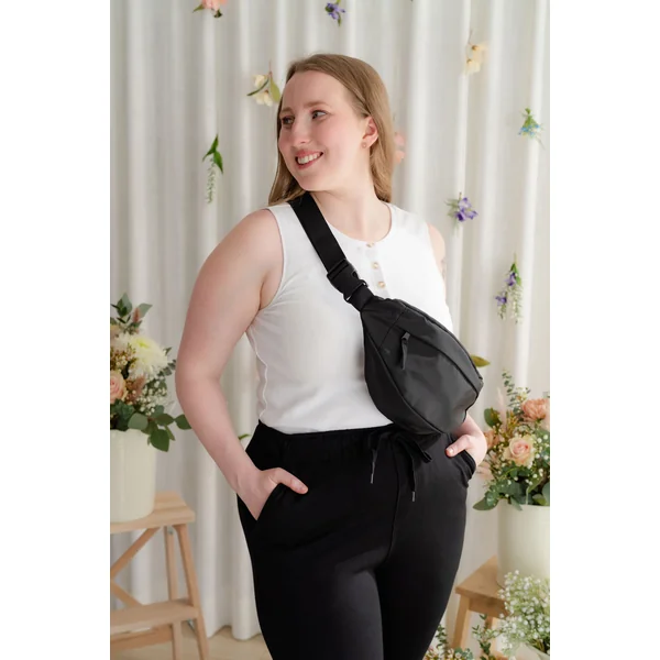 Pantalons urbains à taille élastique - noir