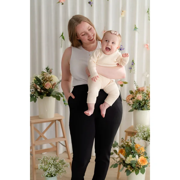 Pantalons urbains à taille élastique - noir