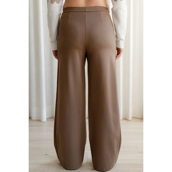 Pantalons à jambes larges - moka mousse