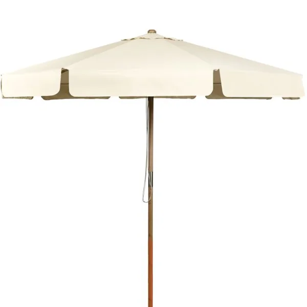 Parasol Inclinable Ø300x253CM avec Manivelle Anti-UV Protection Solaire Toile Polyester Imperméable à Rabats Beige/Gris