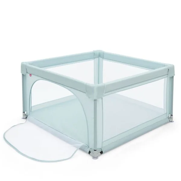 Parc Bébé Portable 120 x 120 x 68 CM avec 50 Boules Colorées Barrière de Sécurité de Enfants Pieds Antidérapantes 3 Ans + Bleu/Gris/Gris foncé/Multicoloré