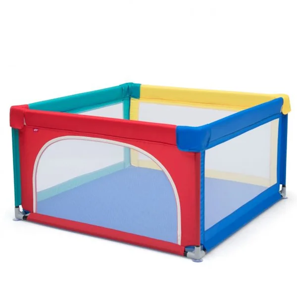 Parc Bébé Portable 120 x 120 x 68 CM avec 50 Boules Colorées Barrière de Sécurité de Enfants Pieds Antidérapantes 3 Ans + Coloré