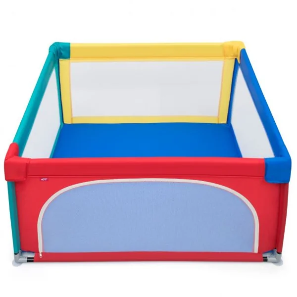 Parc Bébé Portable 120 x 120 x 68 CM avec 50 Boules Colorées Barrière de Sécurité de Enfants Pieds Antidérapantes 3 Ans + Coloré