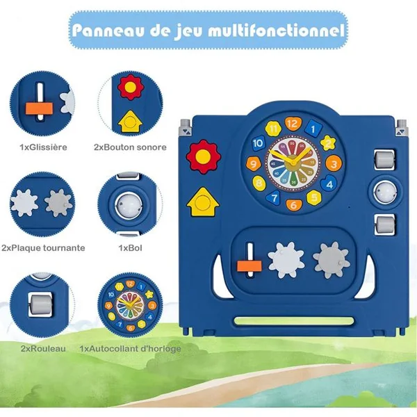 Parc pour Bébé 14 Panneaux en HDPE Centre d'Activité pour Bébé avec Verrou de Sécurité Jouets Educatifs pour Enfants 6-36 mois