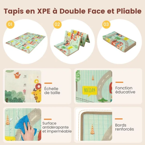 Parc pour Bébé avec Tapis Centre d'Activités Intérieure Extérieure avec Panier de Basket Filets de Football Anneaux de Traction Sac de Transport Gris Foncé
