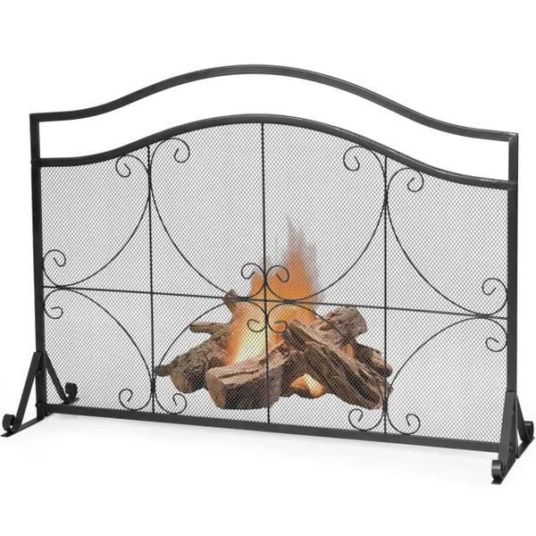 Pare-feu pour Cheminée/Poêle 1 Grand Volets Long 112 cm Haut 83,5 cm en Métal