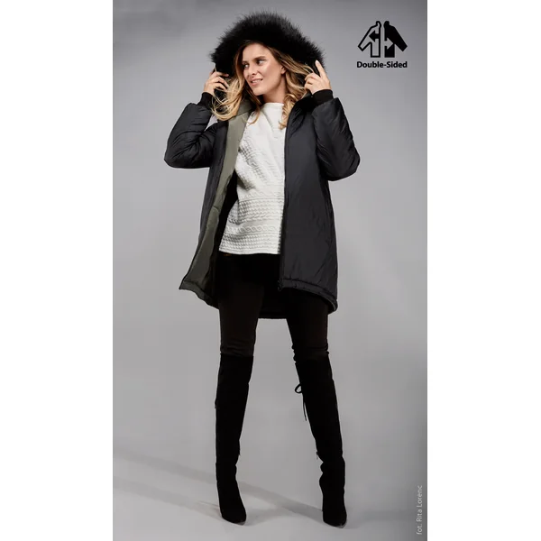 Parka de grossesse réversible ONYKS- Kaki/Noir - Reste Taille S