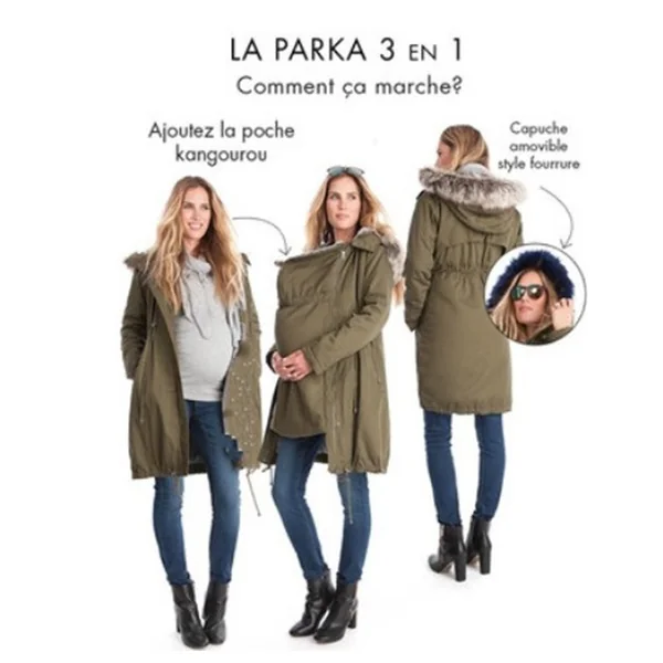 Parka fin de grossesse 3 en 1 mi-saison - Reste 1S