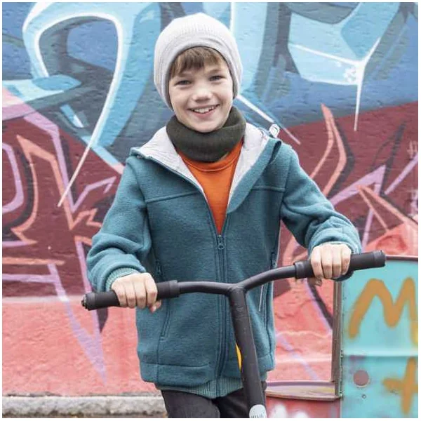 Parka hiver enfant et ado en laine bouillie bio - Veste Outdoor DISANA 3 à 14 ans