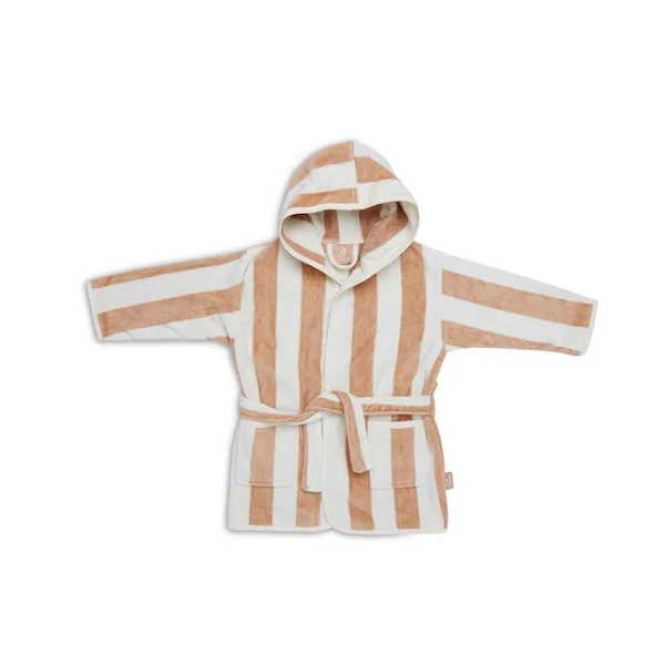 Peignoir oreilles stripe biscuit