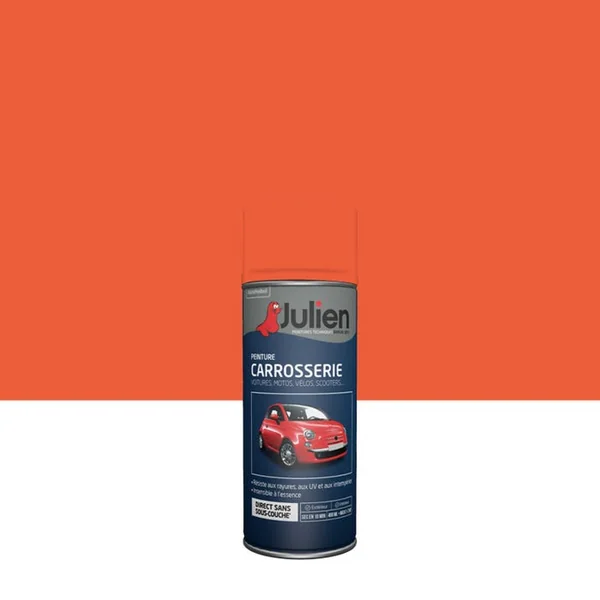 Peinture aérosol carrosserie brillant orange 400 ml JULIEN