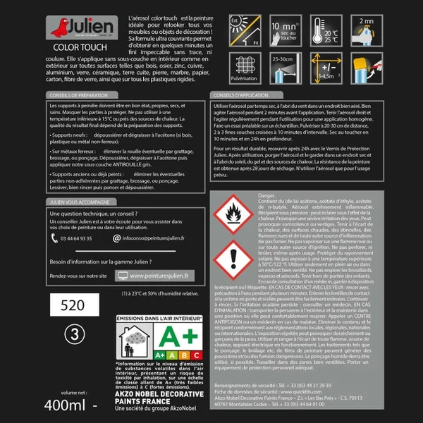 Peinture Aérosol Carrosserie effet Noir Métal 37056 400 ml