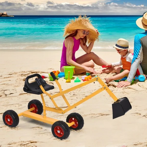 Pelleteuse pour Enfant Flexible Pivotant sur 360° Pelleteuse Excavatrice pour Bac à Sable 3 Ans+ en Métal Robuste
