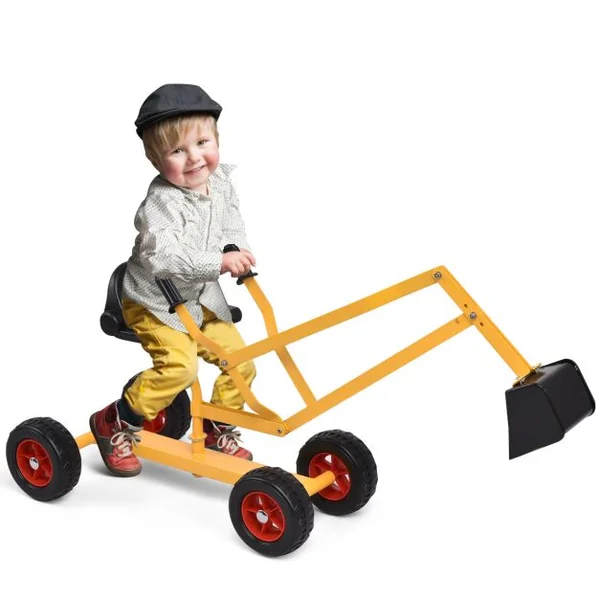 Pelleteuse pour Enfant Flexible Pivotant sur 360° Pelleteuse Excavatrice pour Bac à Sable 3 Ans+ en Métal Robuste