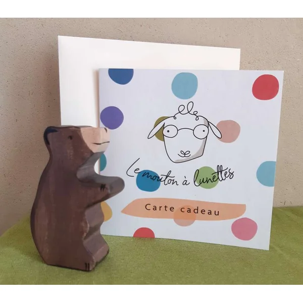Petit ours assis en bois - Holztiger