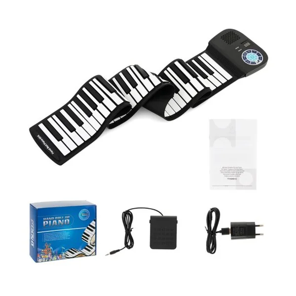 Piano à 88 Touches avec 128 Rythmes et 128 Sons Clavier Électronique avec Fonction MIDI Pédale de Sustain pour Enfants de 3 Ans+ Noir