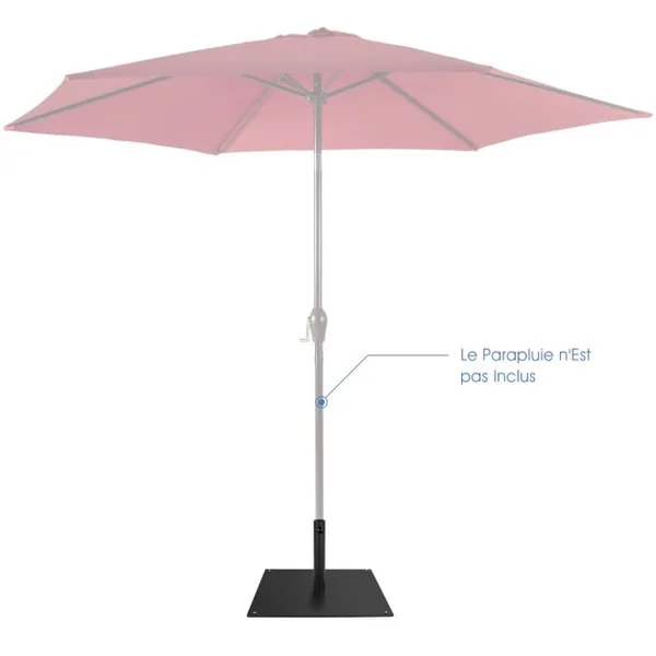 Pied de Parasol Lourd 50x50cm 16kg Socle Parasol Extérieurφ40/50mm avec 4 Repose-pieds Support Parasol en Métal