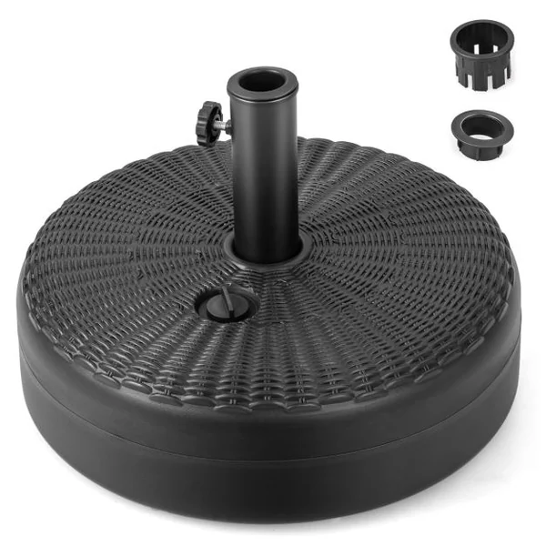 Pied de Parasol pour Parasolφ38 mm/48 mm Socle Parasol Extérieur en HDPE Rempli de 30 kg Sable/ 15,5L Eau Dia.45 x H30 cm