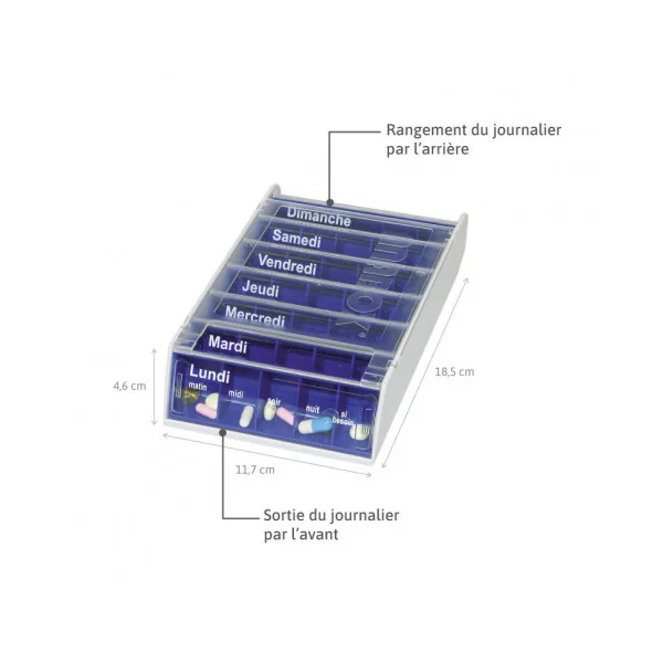 Pilulier 7 jours Anabox bleu