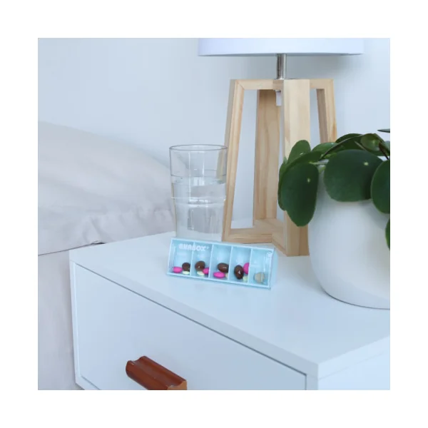 Pilulier journalier Anabox 5 prises par jour Bleu pastel