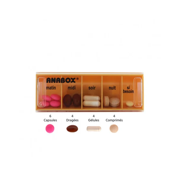 Pilulier journalier Anabox 5 prises par jour Or