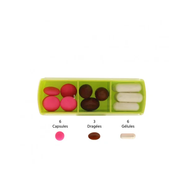 Pilulier semainier Anabox Multicolore Matin Midi Soir avec étui gris