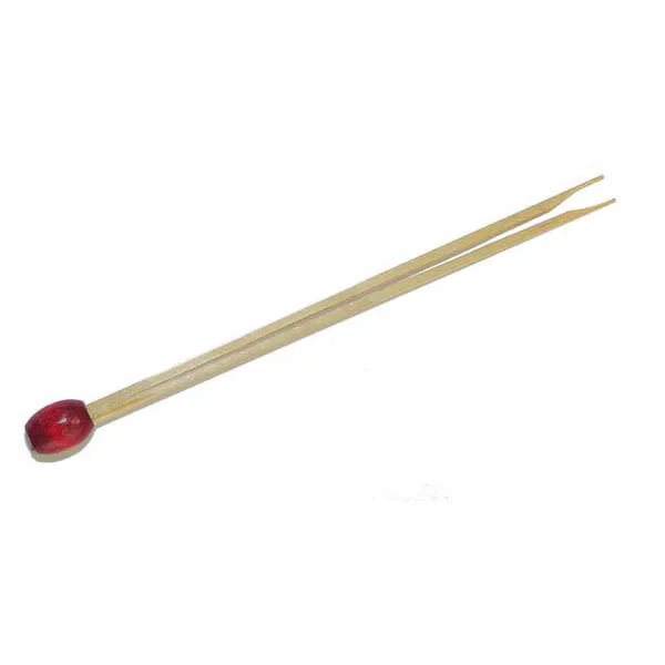PIQUES DOUBLE POINTE "BOULE ROUGE" 8 (h) CM NATUREL BAMBOU (100 UNITÉ) - Garcia de Pou