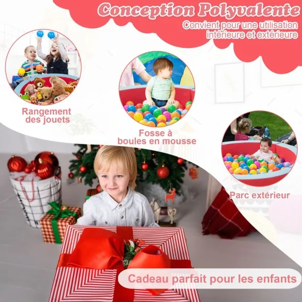 Piscine à Balles en Mousse avec 50 Balles Colorées pour Enfants de 3 Ans et Plus Parc avec Surface en PU Facile à Nettoyer pour la Crèche