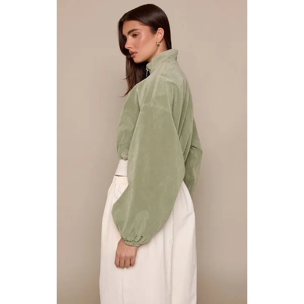 Pistache Blouson Aviateur Court En Synthétique