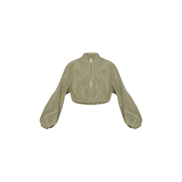 Pistache Blouson Aviateur Court En Synthétique