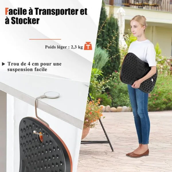 Planche d'Équilibre à Rotation à 360° avec Points de Massage et Base Antidérapante pour Bureau Debout Charge de 150 KG Noir