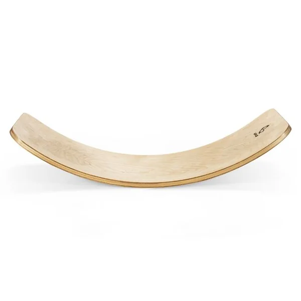 Planche à Bascule en Bois Incurvée avec Feutre Charge 220KG pour Yoga Sport pour Adultes et Enfants 88,5 x 39 x 19CM