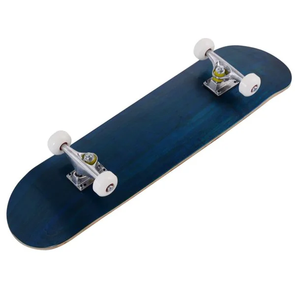 Planche à Roulettes pour Enfant Skateboard en Bois d'Érable à 7 Couches Incurvé Capacité 70 kg 79x20cm Bleu/Noir