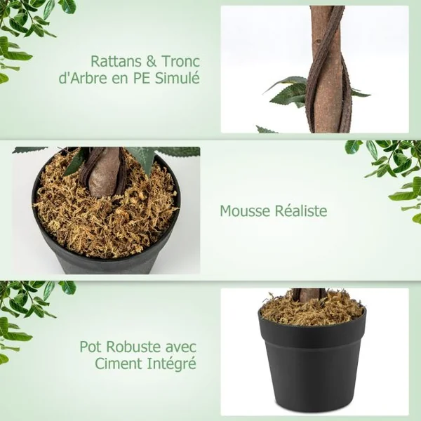 Plante Artificielle en Pot Remplies de Ciment 93CM avec 21 Roses Fausse Rosier à Fleurs avec Décoration Moderne pour Salon Balcon Bureau