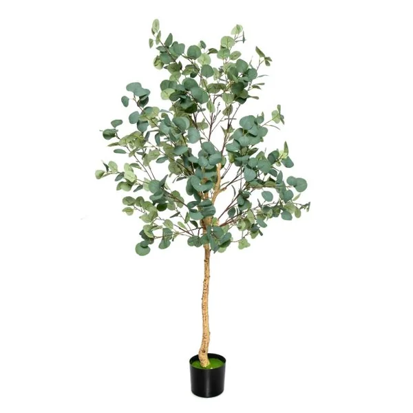 Plante Artificielle Eucalyptus 165 CM avec Pot 517 Feuilles Réglable D'eucalyptus Dollar En Argent Décoration Intérieure