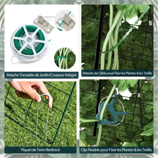 Plante Grimpante de Jardin 2 Pièces Support de Croissance pour Plantes Grimpantes Légumes Fruits