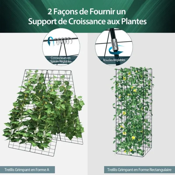 Plante Grimpante de Jardin 2 Pièces Support de Croissance pour Plantes Grimpantes Légumes Fruits