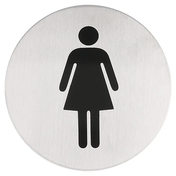 PLAQUE AUTO-ADHESIVE "DAMES" Ø 7,5 CM ARGENTE INOX (1 UNITÉ) - Garcia de Pou