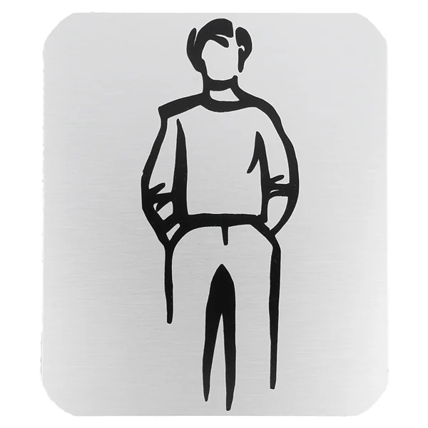PLAQUE AUTO-ADHESIVE "MESSIEURS" 12,2x14x0,1 CM BLANC ALUMINIUM (1 UNITÉ) - Garcia de Pou