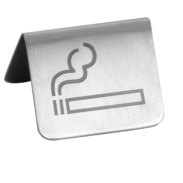 PLAQUE "PERMIS DE FUMER" 5,3x5x3,5 CM ARGENTE INOX (1 UNITÉ) - Garcia de Pou