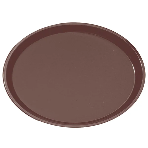 PLATEAU ANTI-DÉRAPANT OVALE 67x55,5 CM MARRON PP (1 UNITÉ) - Garcia de Pou