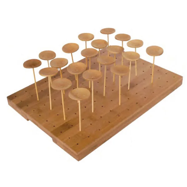 PLATEAU POUR 120 PIQUES 25x30x1,3 CM NATUREL BAMBOU (1 UNITÉ) - Garcia de Pou