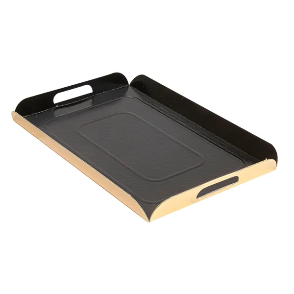 PLATEAUX AVEC ANSES 750 G/M2 19x28 CM NOIR/OR CARTON (100 UNITÉ) - Garcia de Pou