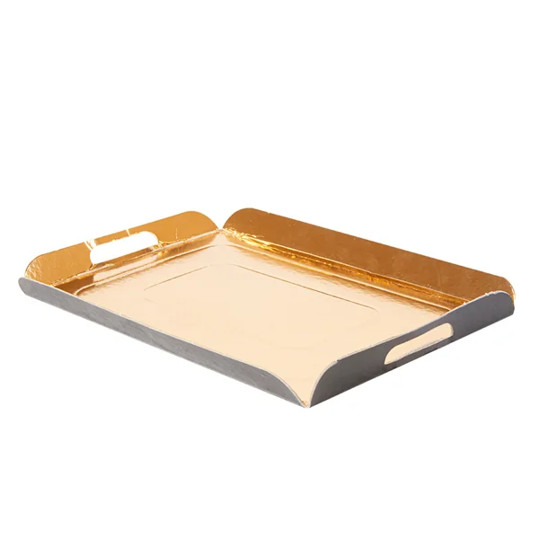PLATEAUX AVEC ANSES 750 G/M2 19x28 CM OR/NOIR CARTON (100 UNITÉ) - Garcia de Pou
