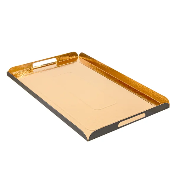 PLATEAUX AVEC ANSES 750 G/M2 28x42 CM OR/NOIR CARTON (100 UNITÉ) - Garcia de Pou