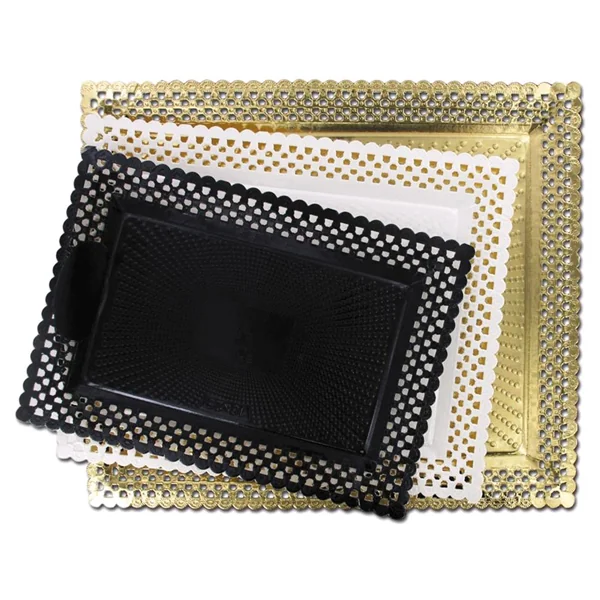 PLATEAUX DENTELÉS "ERIK" 35x41 CM DORE CARTON (100 UNITÉ) - Garcia de Pou