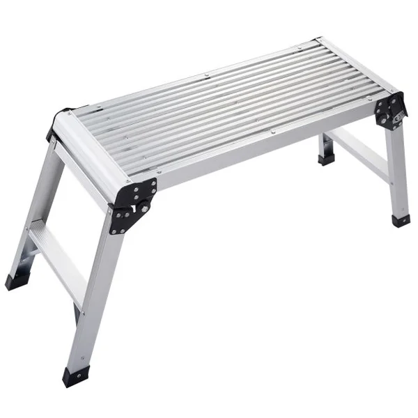 Plate-forme de Travail Pliable en Aluminium Escabeau Portable avec Capacité de 150 kg Échelle Pliante 110,5 x 40,5 cm Argent