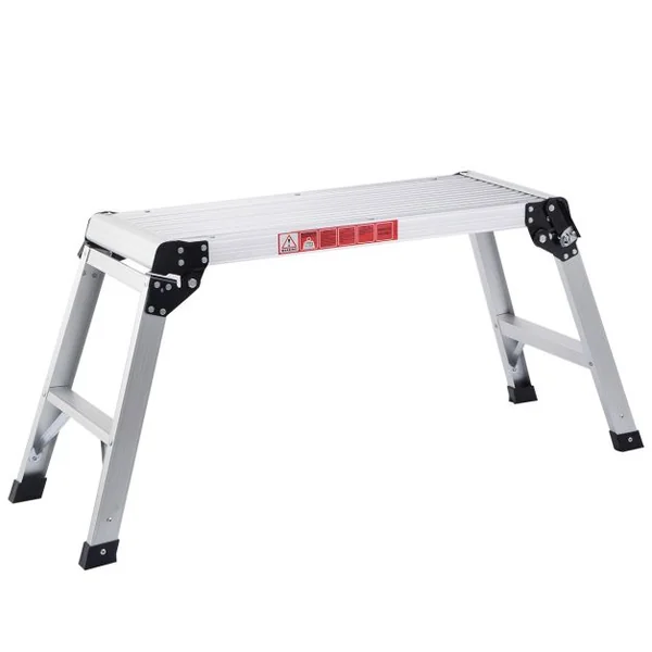 Plate-forme de Travail Pliable en Aluminium Escabeau Portable avec Capacité de 150 kg Échelle Pliante 110,5 x 40,5 cm Argent