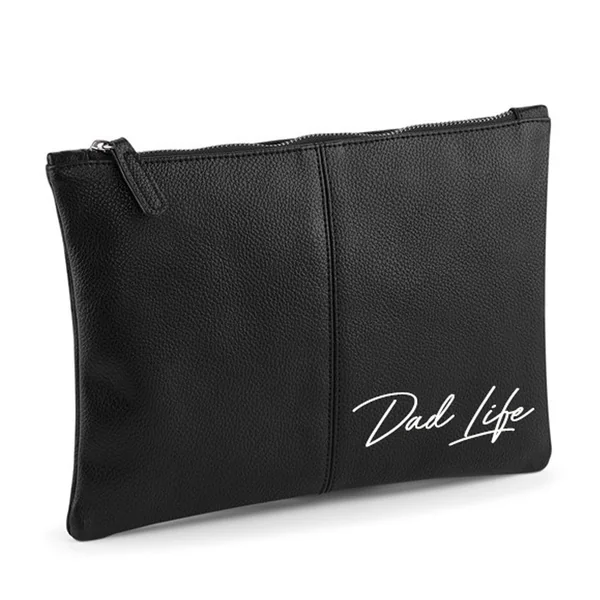 Pochette "Dad Life" Personnalisée – Élégante et Pratique avec Aspect Cuir Grainé